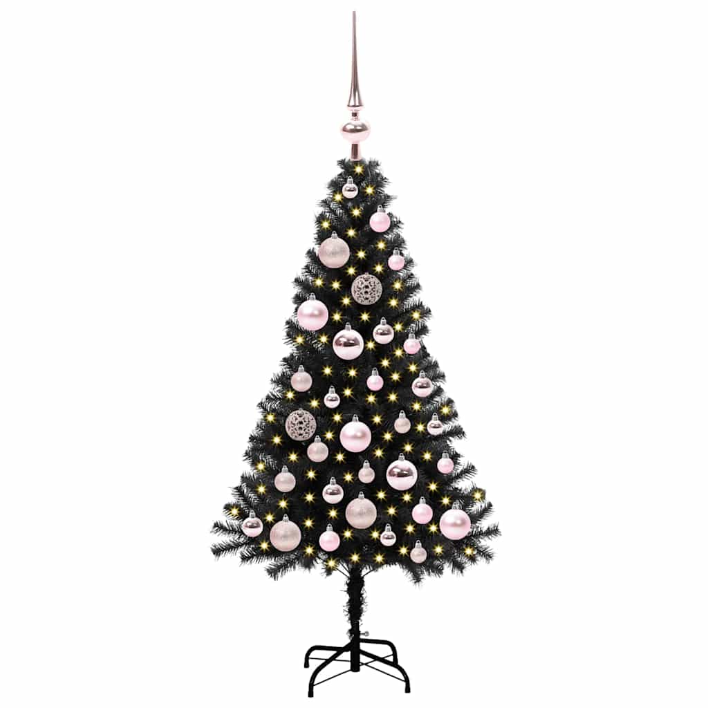 Sapin de Noël avec 150 LED avec support Noir 120 cm PVC - XIOS