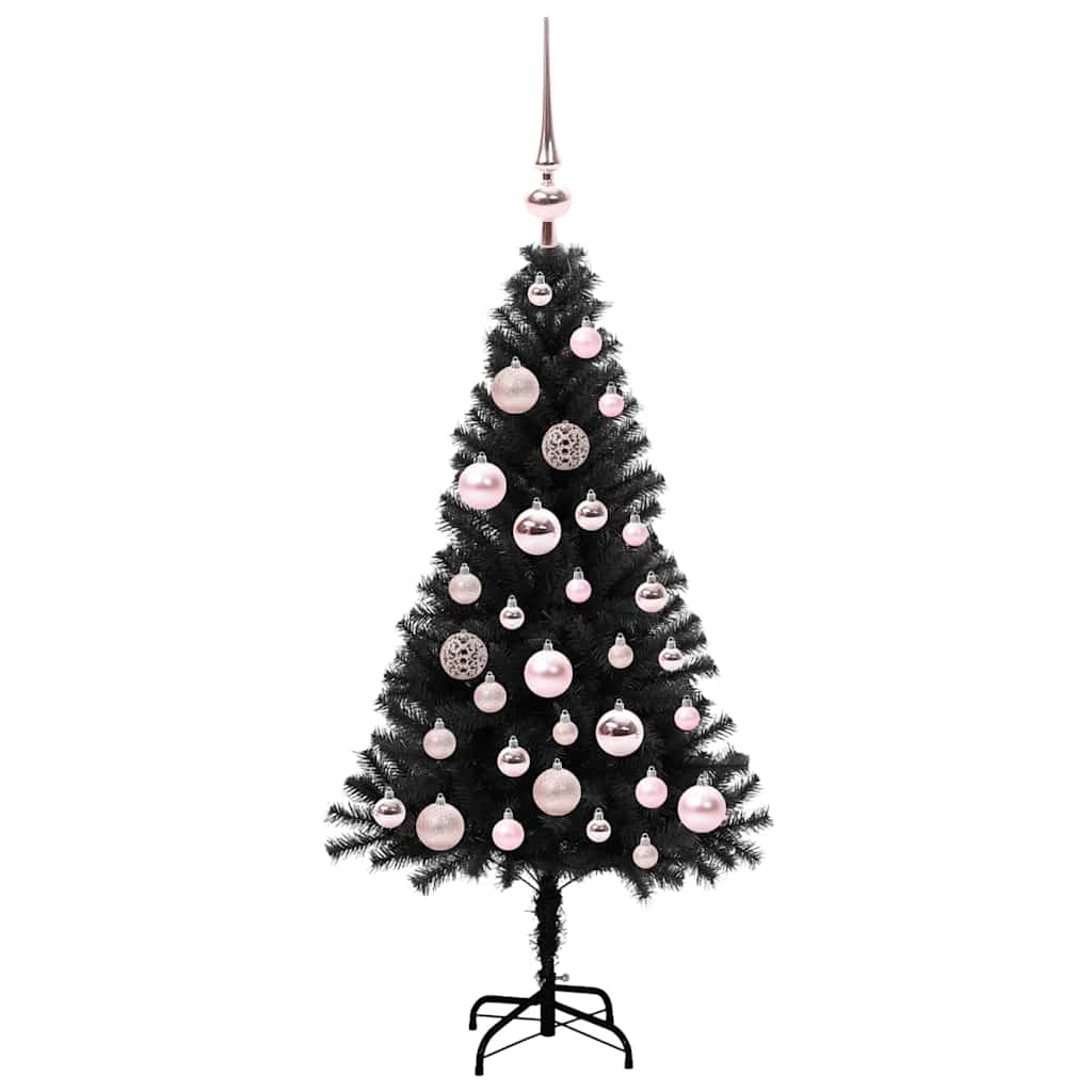Sapin de Noël avec 150 LED avec support Noir 120 cm PVC - XIOS