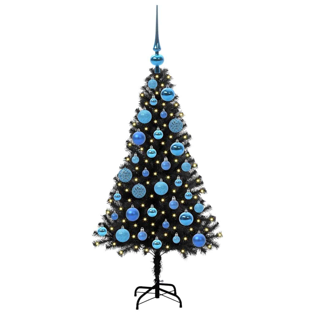 Sapin de Noël avec 150 LED avec support Noir 120 cm PVC - XIOS