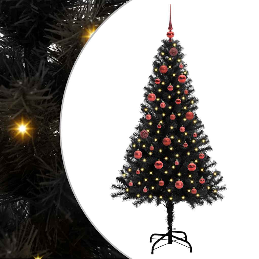 Sapin de Noël avec 150 LED avec support Noir 150 cm PVC - XIOS