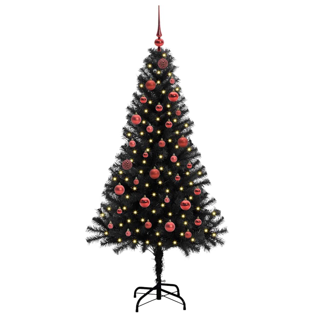 Sapin de Noël avec 150 LED avec support Noir 150 cm PVC - XIOS