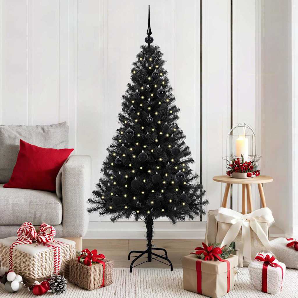 Sapin de Noël avec 150 LED avec support Noir 150 cm PVC - XIOS
