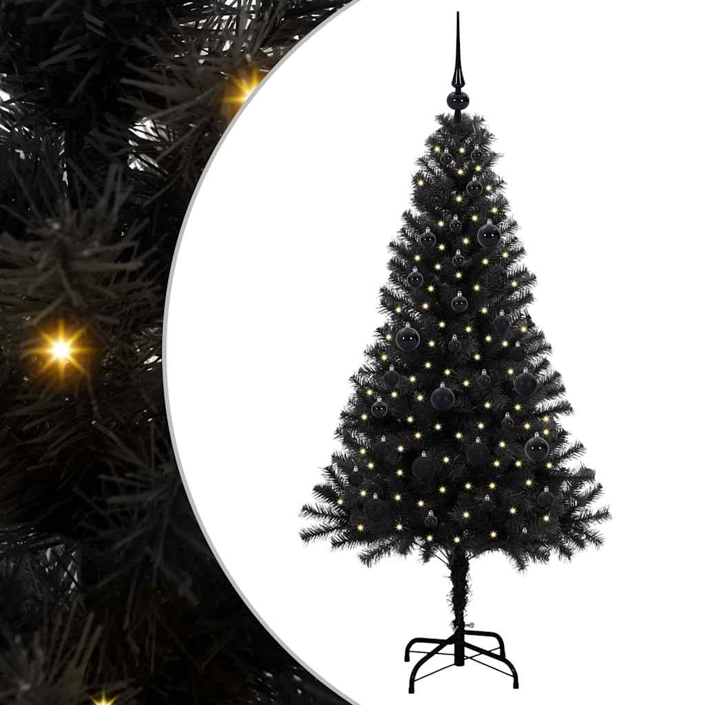 Sapin de Noël avec 150 LED avec support Noir 150 cm PVC - XIOS