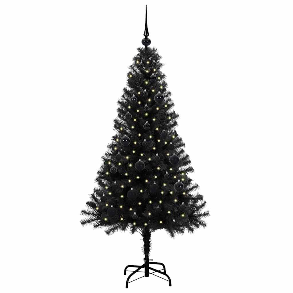 Sapin de Noël avec 150 LED avec support Noir 150 cm PVC - XIOS