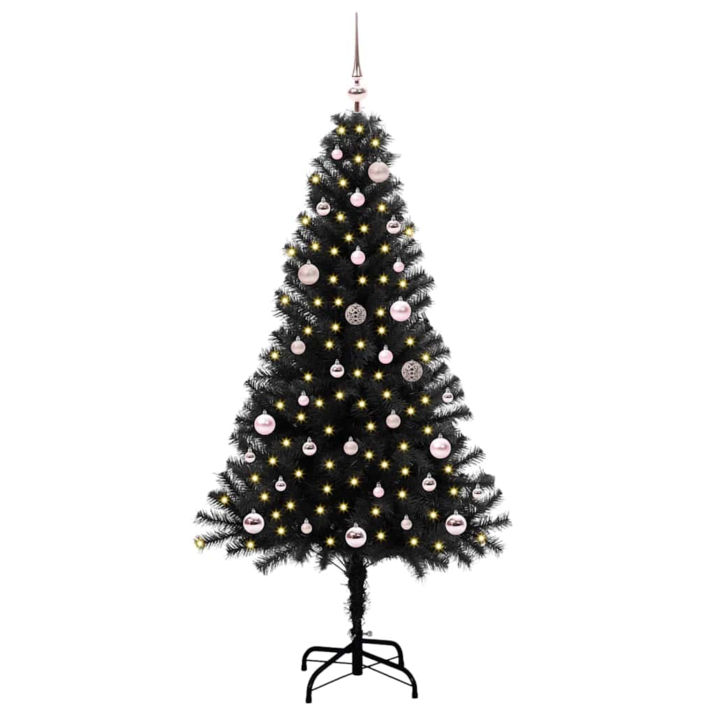Sapin de Noël avec 150 LED avec support Noir 150 cm PVC - XIOS
