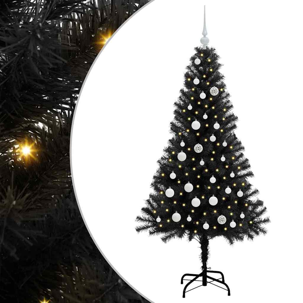 Sapin de Noël avec 150 LED avec support Noir 150 cm PVC - XIOS