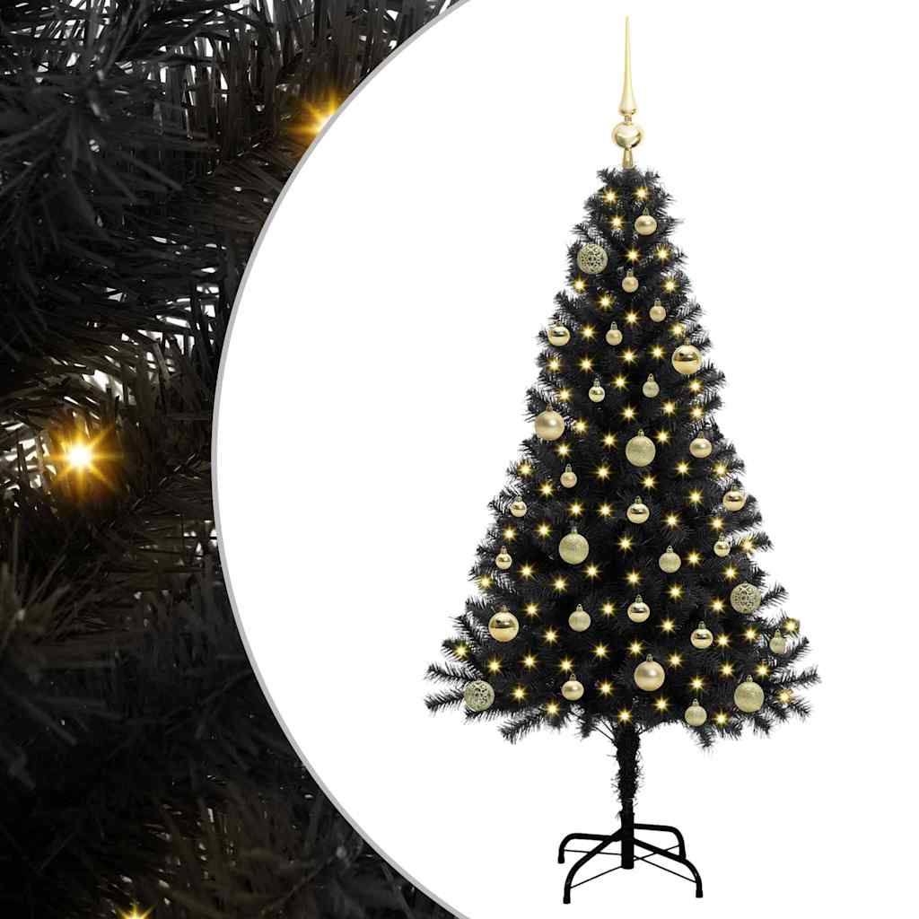 Sapin de Noël avec 150 LED avec support Noir 150 cm PVC - XIOS