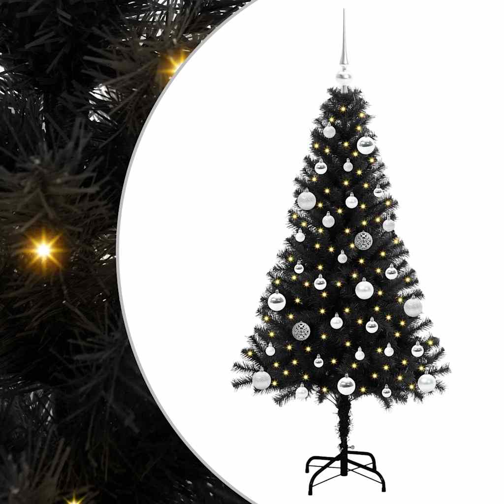Sapin de Noël avec 150 LED avec support Noir 150 cm PVC - XIOS