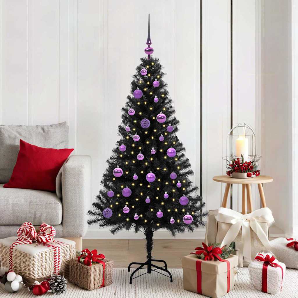 Sapin de Noël avec 150 LED avec support Noir 150 cm PVC - XIOS