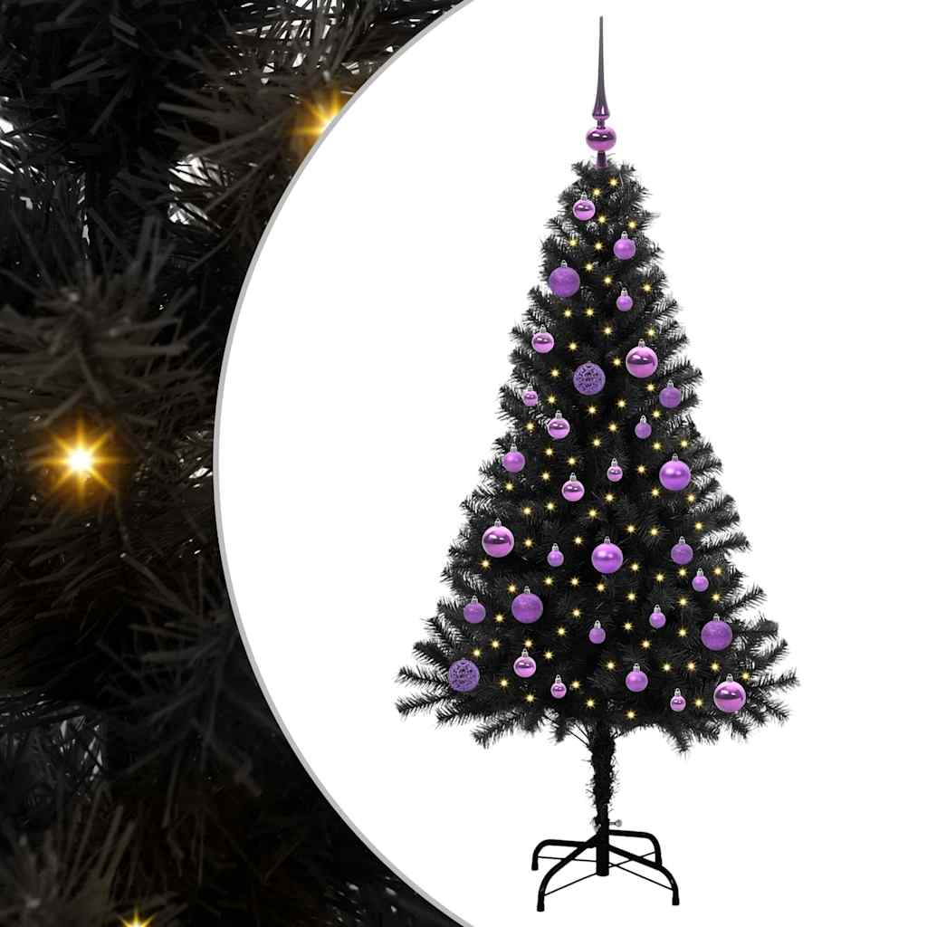 Sapin de Noël avec 150 LED avec support Noir 150 cm PVC - XIOS