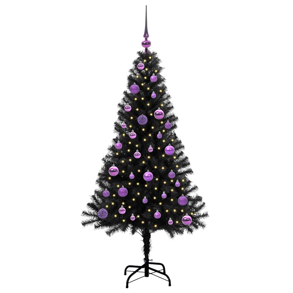 Sapin de Noël avec 150 LED avec support Noir 150 cm PVC - XIOS