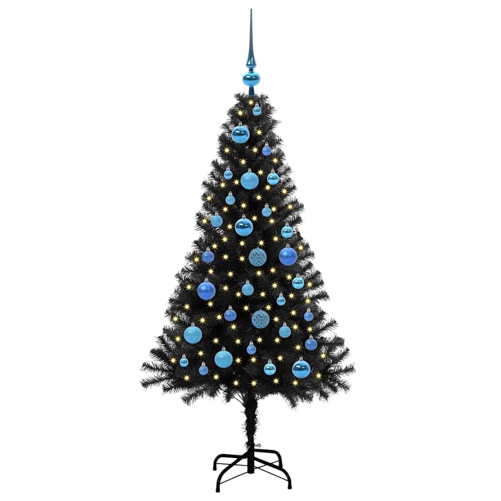 Sapin de Noël avec 150 LED avec support Noir 150 cm PVC - XIOS