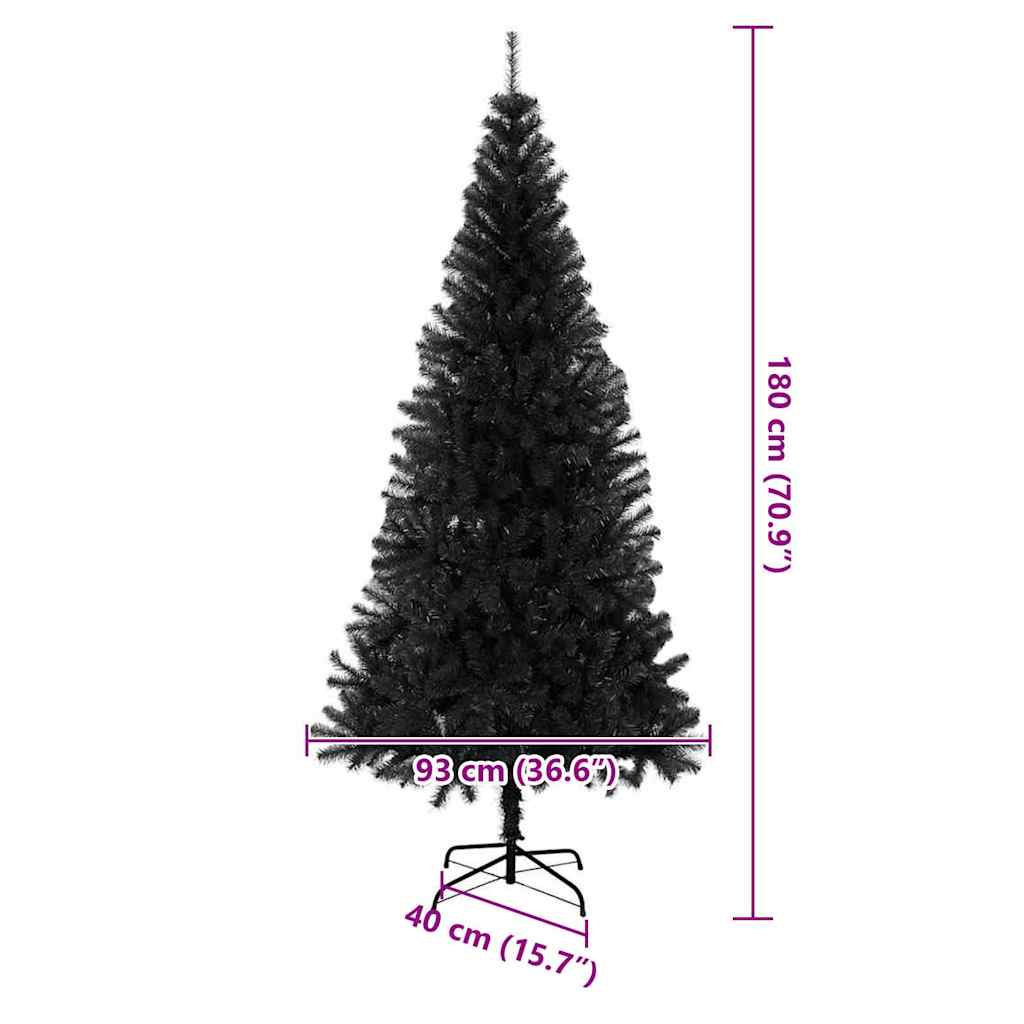Sapin de Noël avec 300 LED avec support Noir 180 cm PVC - XIOS