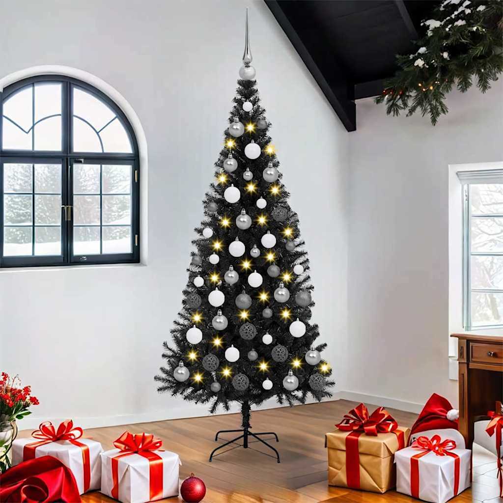 Sapin de Noël avec 300 LED avec support Noir 180 cm PVC - XIOS