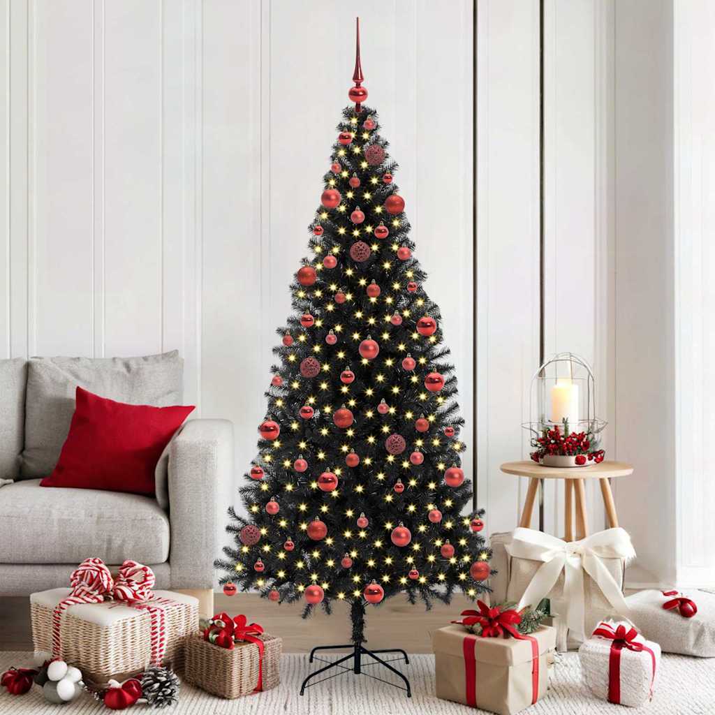Sapin de Noël avec 300 LED avec support Noir 180 cm PVC - XIOS