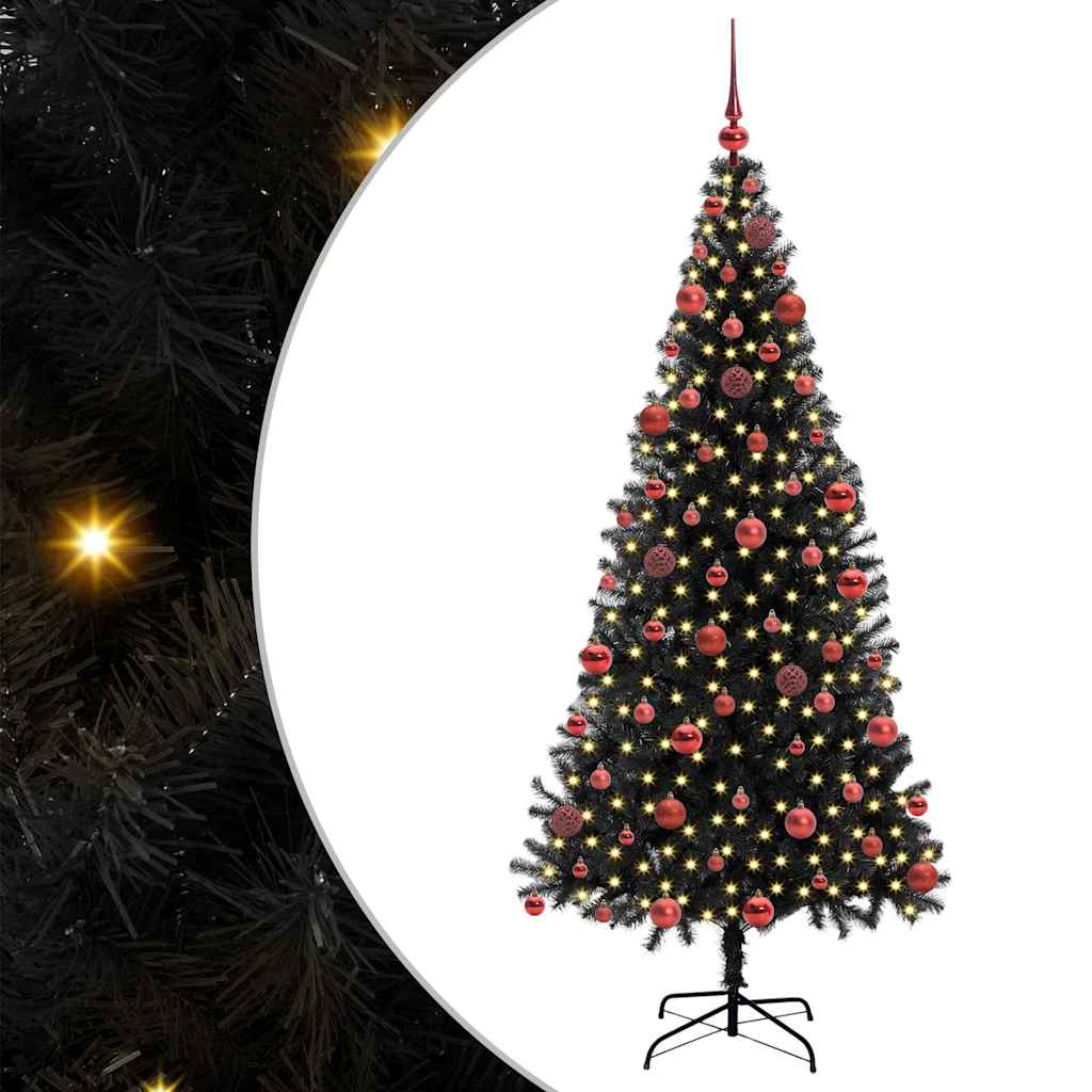 Sapin de Noël avec 300 LED avec support Noir 180 cm PVC - XIOS