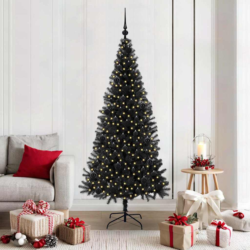 Sapin de Noël avec 300 LED avec support Noir 180 cm PVC - XIOS