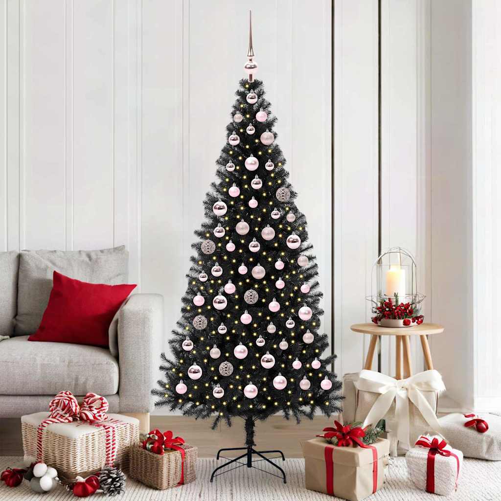 Sapin de Noël avec 300 LED avec support Noir 180 cm PVC - XIOS