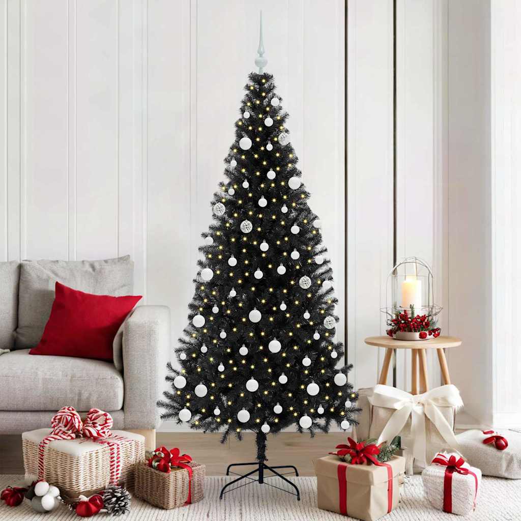Sapin de Noël avec 300 LED avec support Noir 180 cm PVC - XIOS