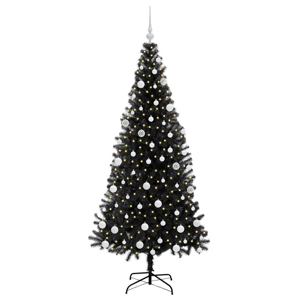 Sapin de Noël avec 300 LED avec support Noir 180 cm PVC - XIOS