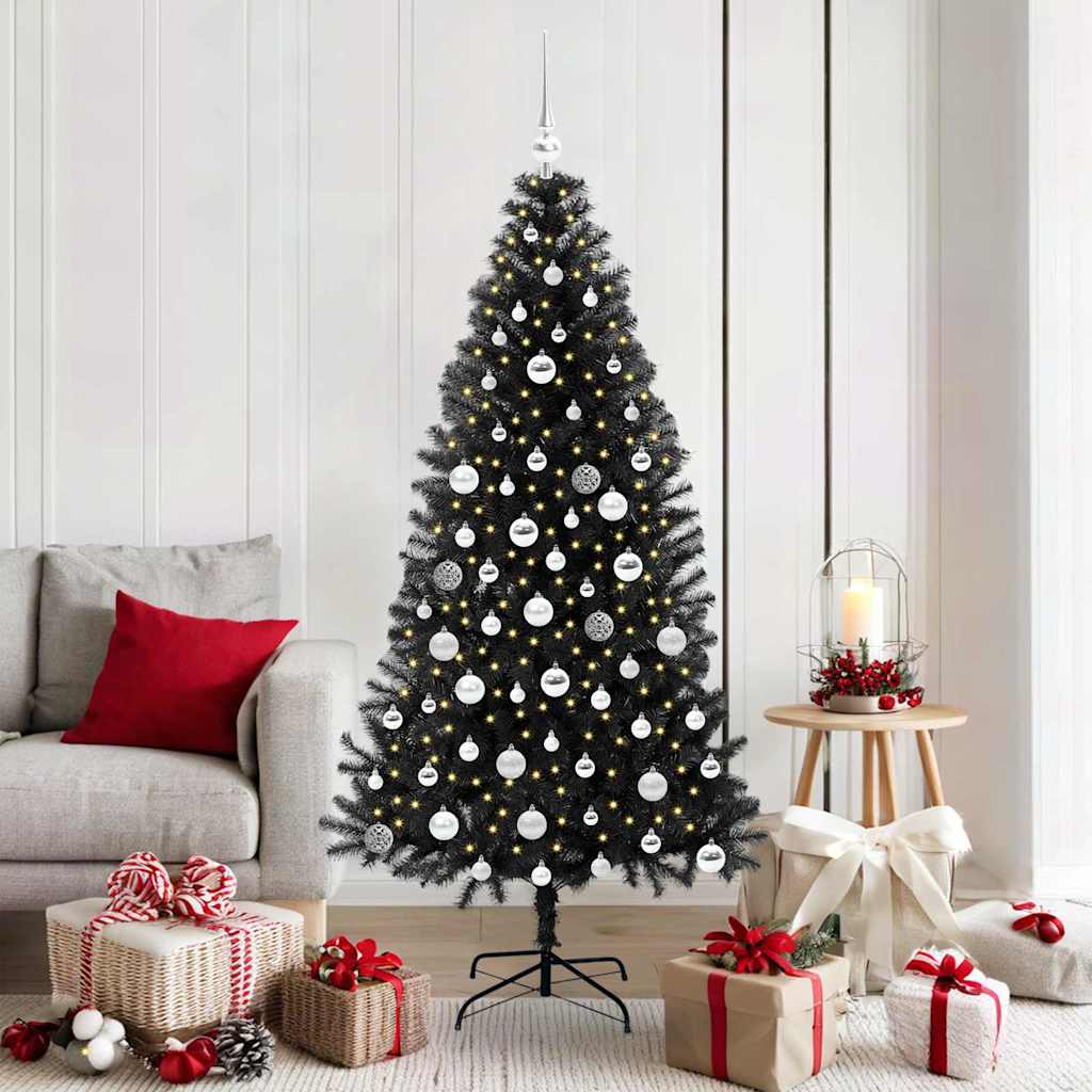 Sapin de Noël avec 300 LED avec support Noir 180 cm PVC - XIOS