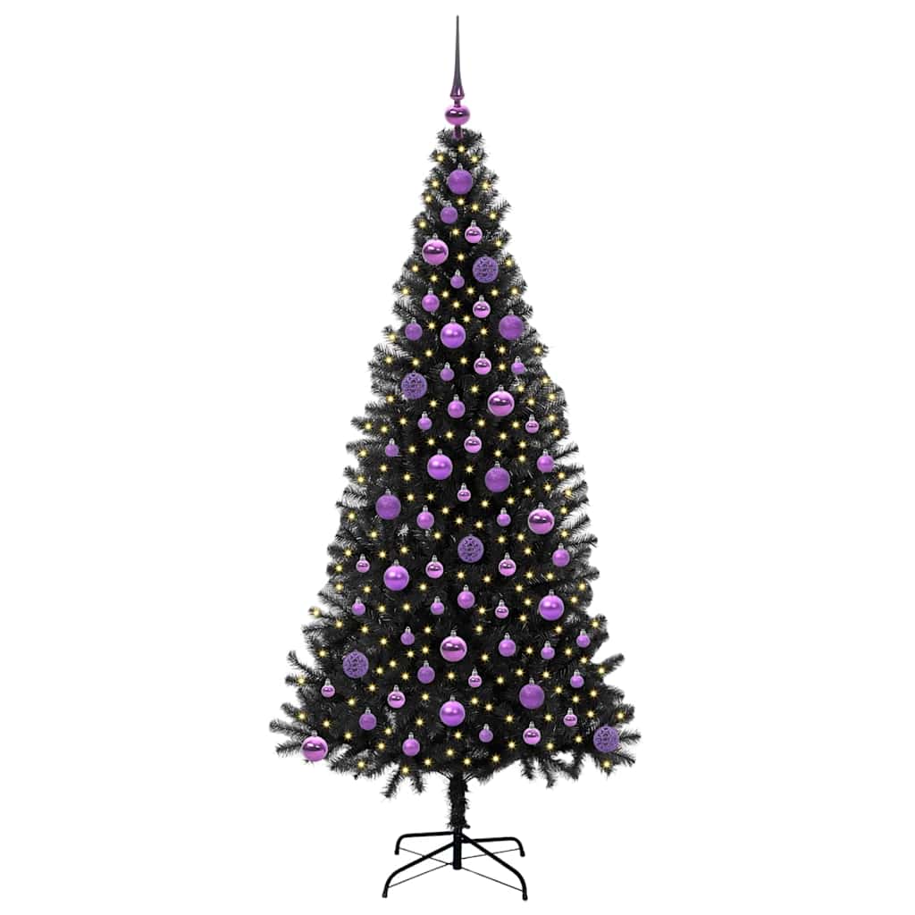 Sapin de Noël avec 300 LED avec support Noir 180 cm PVC - XIOS