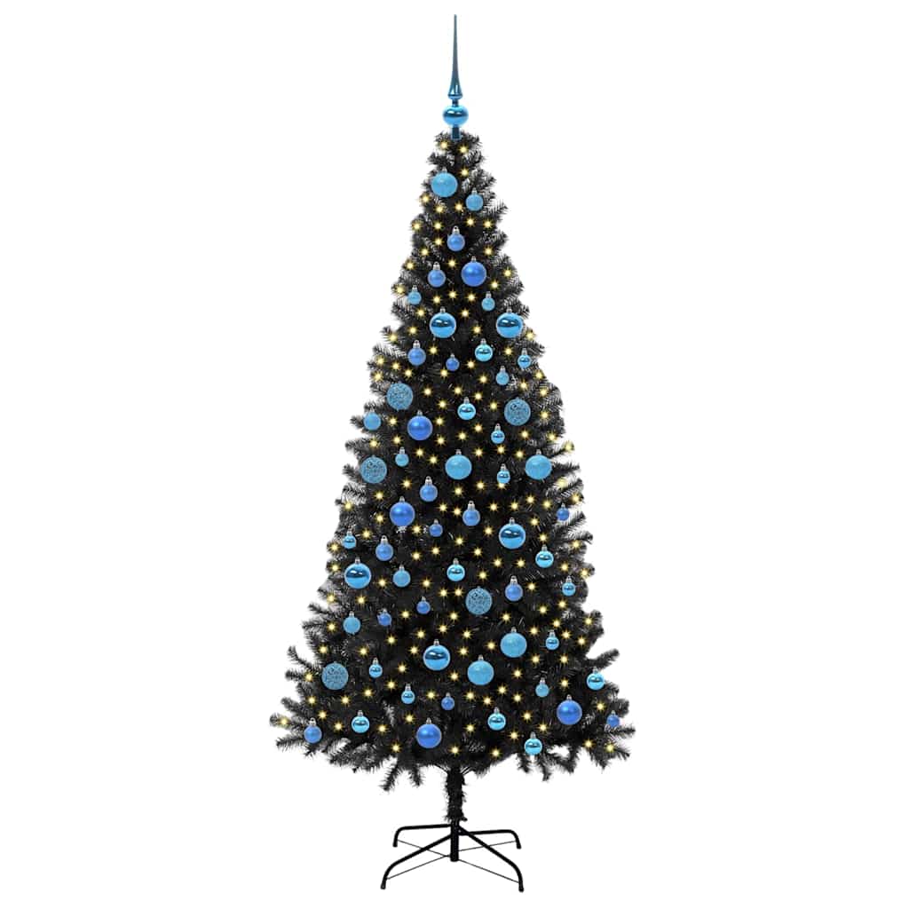 Sapin de Noël avec 300 LED avec support Noir 180 cm PVC - XIOS