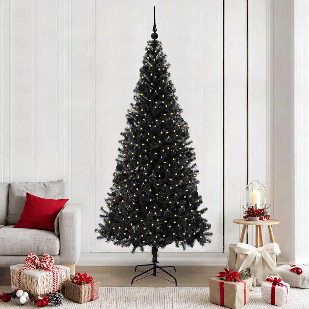 Sapin de Noël avec 300 LED avec support Noir 210 cm PVC - XIOS