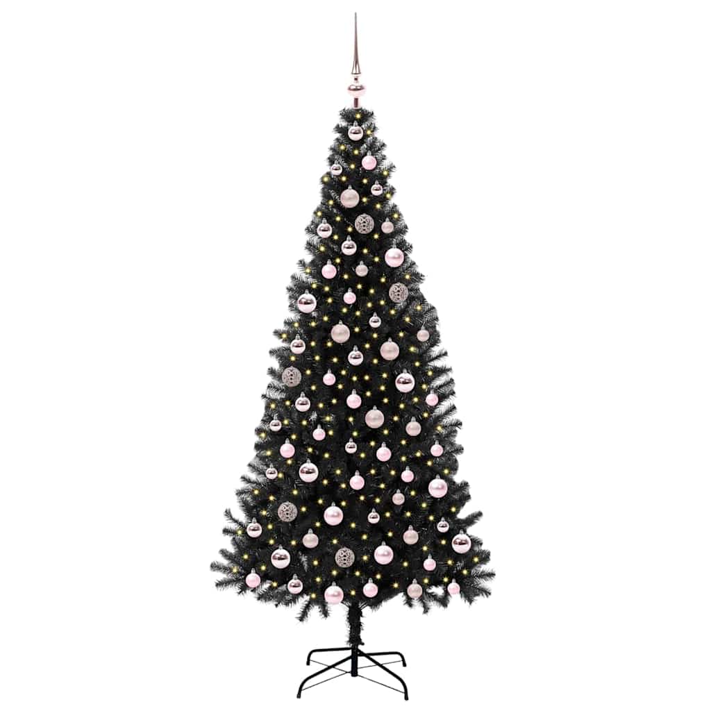 Sapin de Noël avec 300 LED avec support Noir 210 cm PVC - XIOS