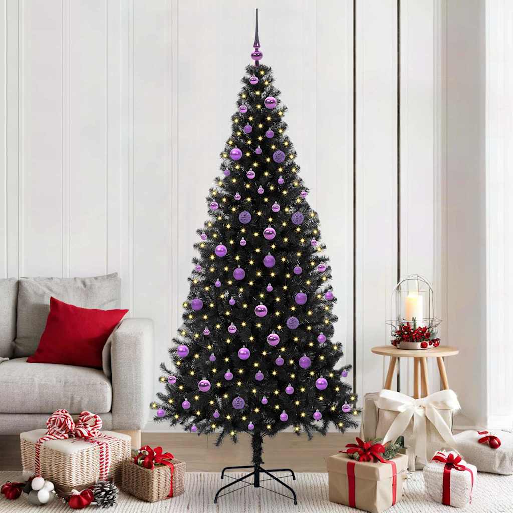 Sapin de Noël avec 300 LED avec support Noir 210 cm PVC - XIOS