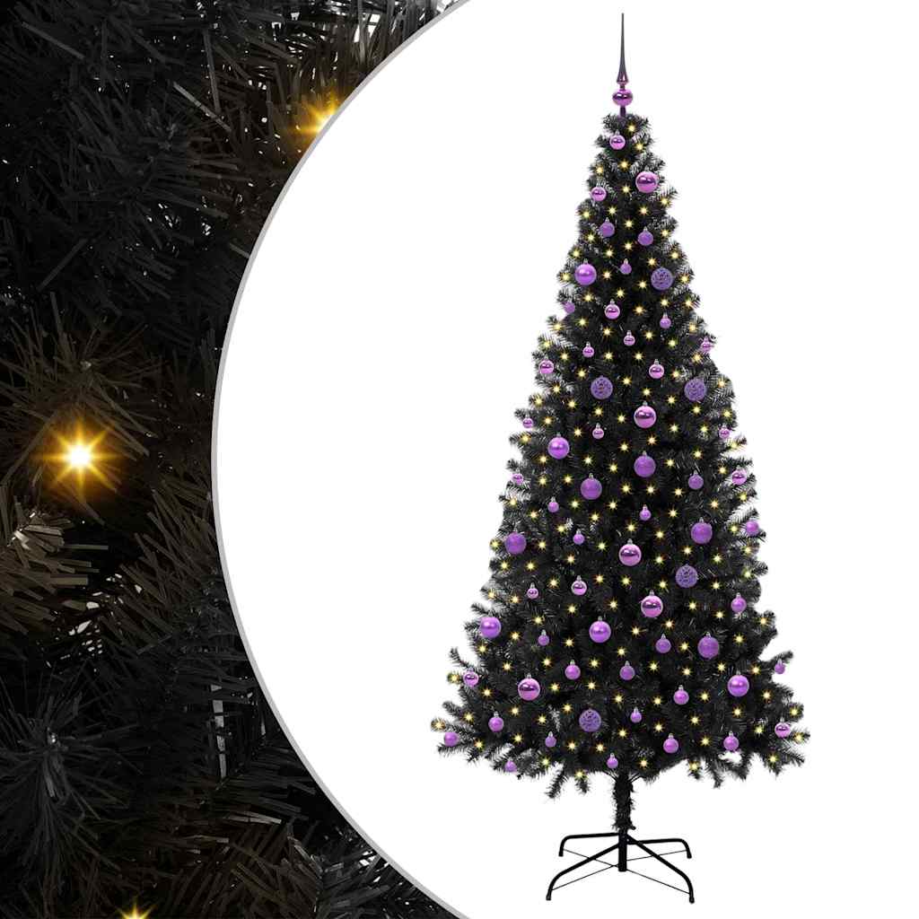 Sapin de Noël avec 300 LED avec support Noir 210 cm PVC - XIOS