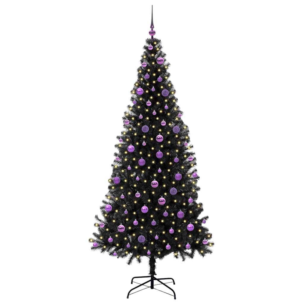 Sapin de Noël avec 300 LED avec support Noir 210 cm PVC - XIOS
