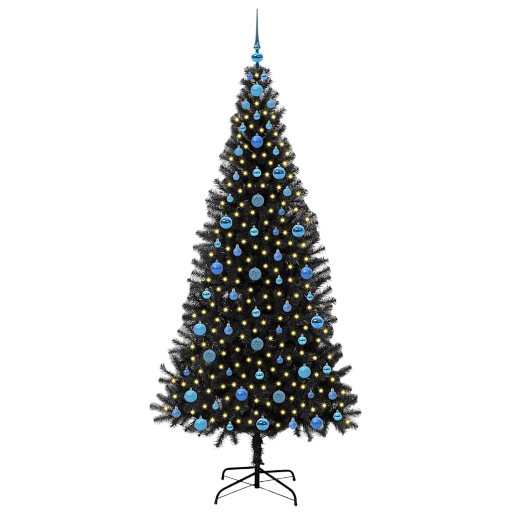 Sapin de Noël avec 300 LED avec support Noir 210 cm PVC - XIOS