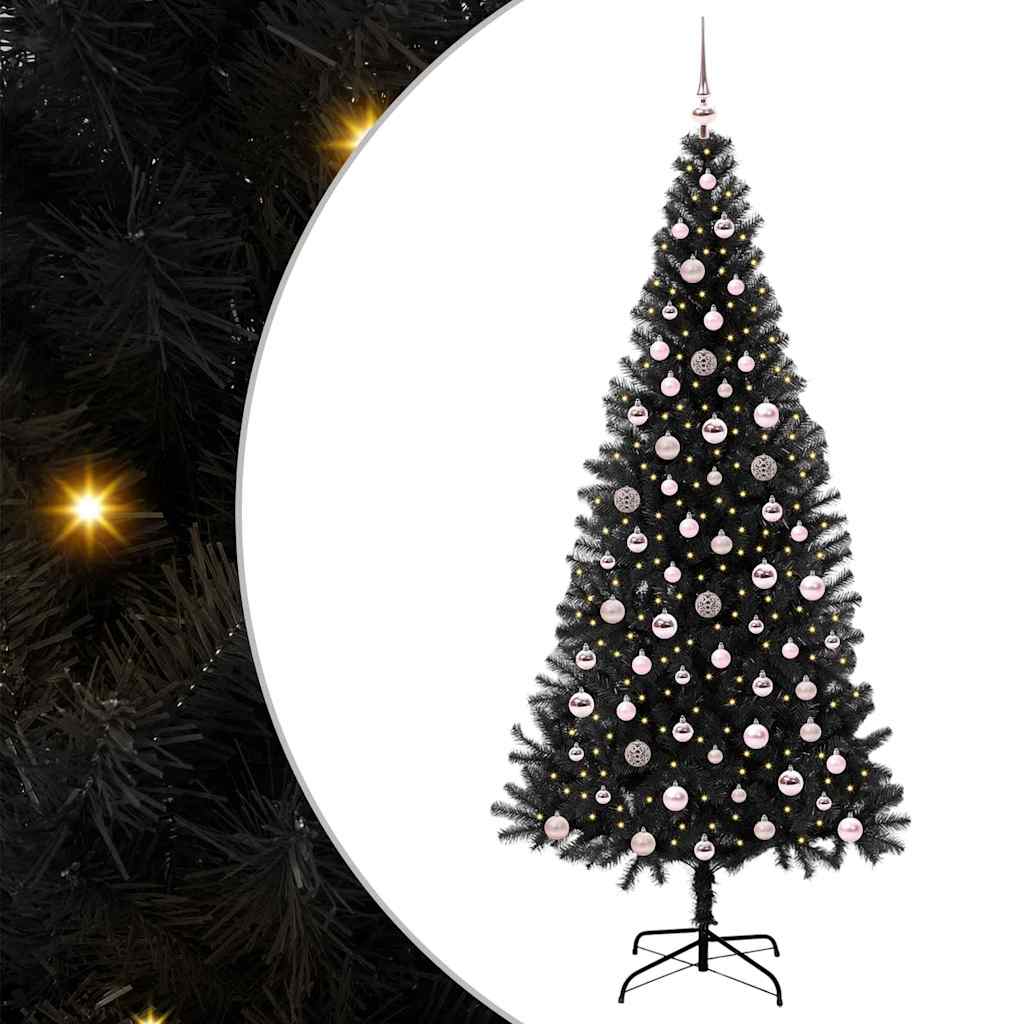 Sapin de Noël avec 300 LED avec support Noir 240 cm PVC - XIOS