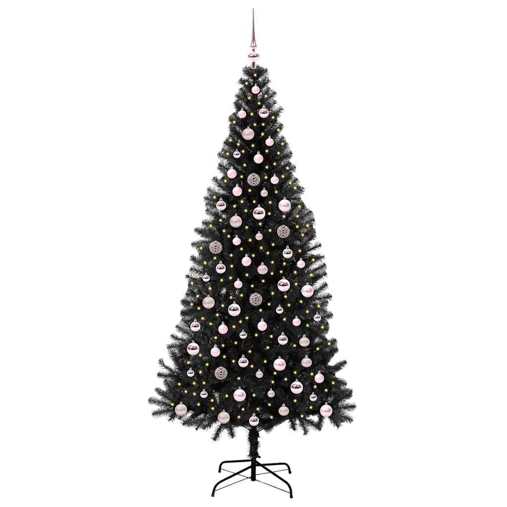 Sapin de Noël avec 300 LED avec support Noir 240 cm PVC - XIOS