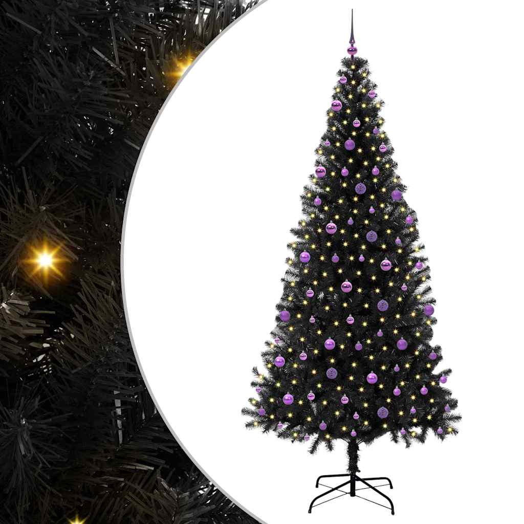 Sapin de Noël avec 300 LED avec support Noir 240 cm PVC - XIOS
