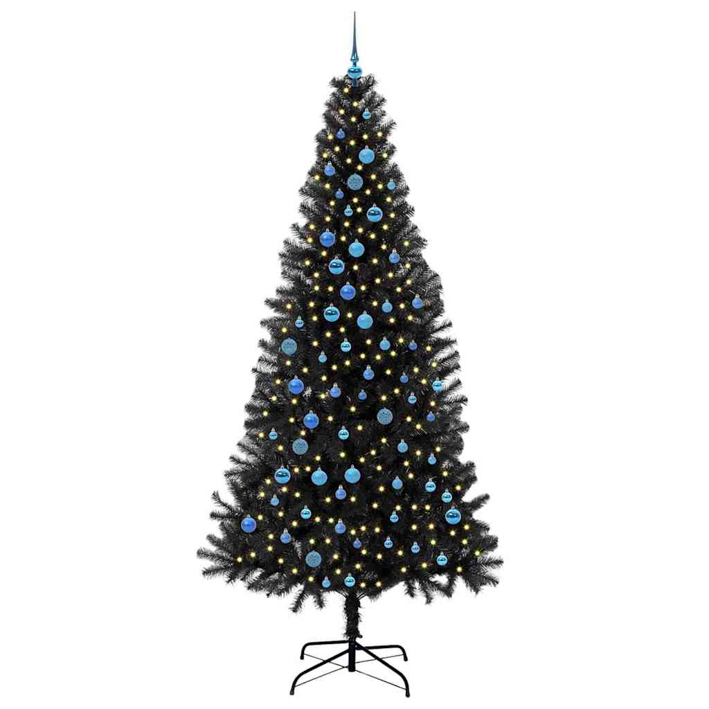 Sapin de Noël avec 300 LED avec support Noir 240 cm PVC - XIOS