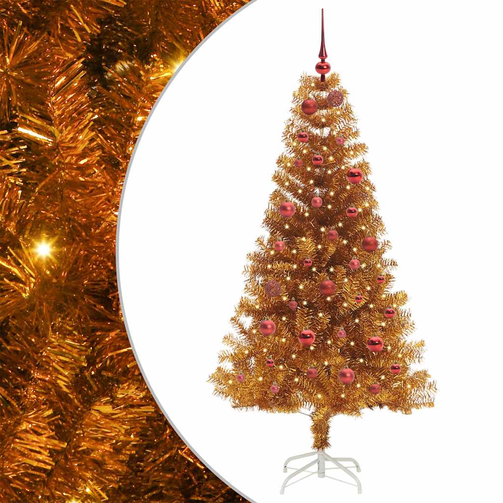 Sapin de Noël avec 150 LED avec support Doré 150 cm PET - XIOS