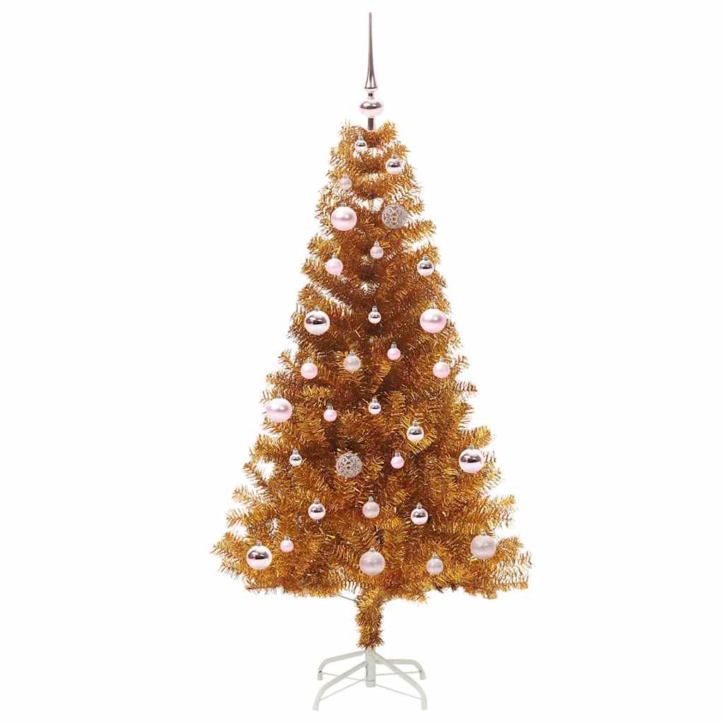 Sapin de Noël avec 150 LED avec support Doré 150 cm PET - XIOS