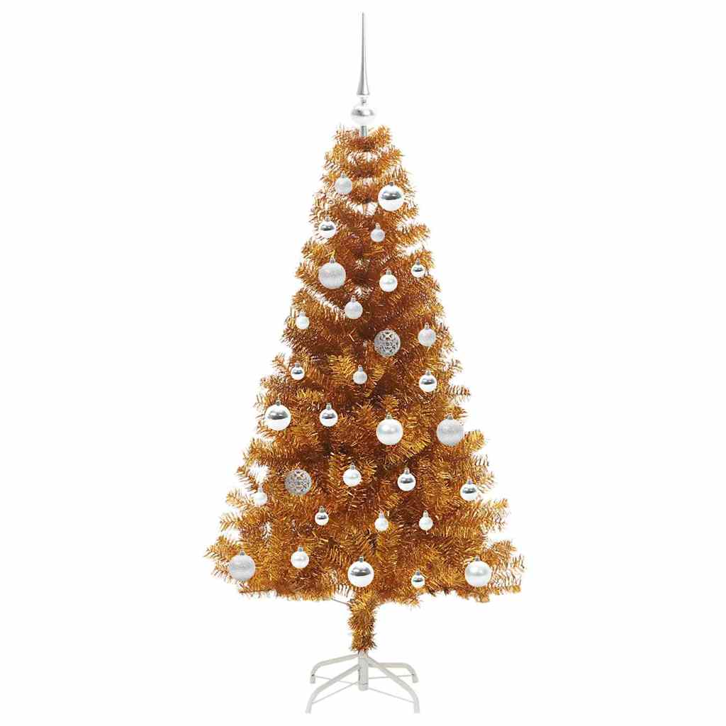Sapin de Noël avec 150 LED avec support Doré 150 cm PET - XIOS