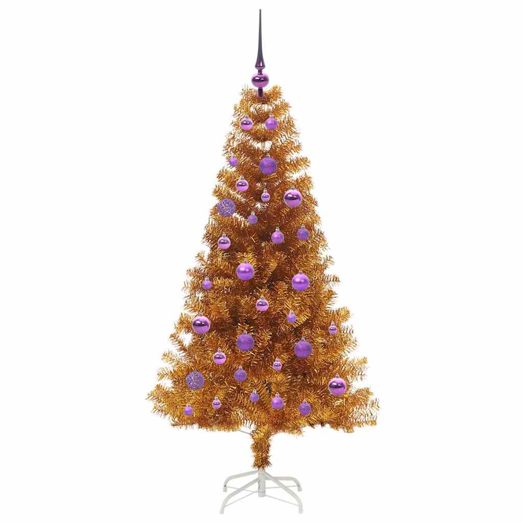 Sapin de Noël avec 150 LED avec support Doré 150 cm PET - XIOS