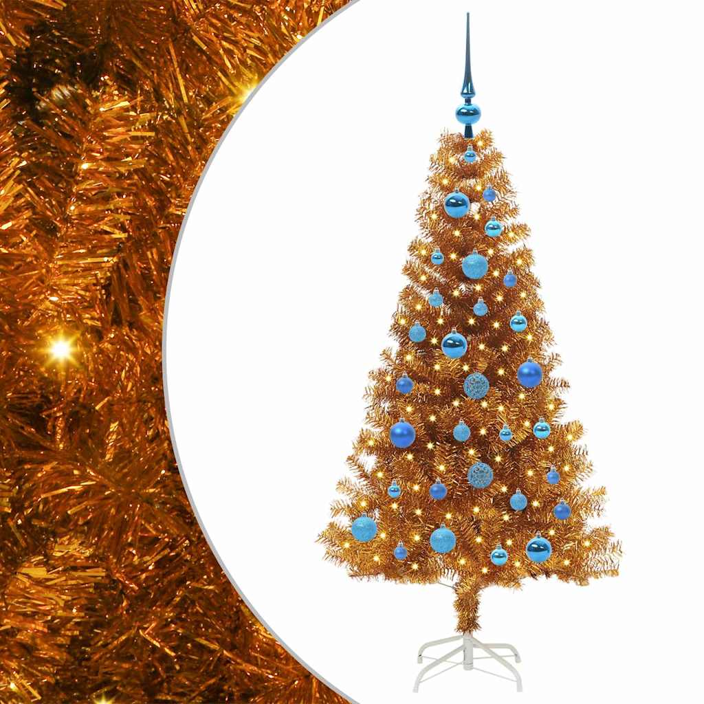 Sapin de Noël avec 150 LED avec support Doré 150 cm PET - XIOS