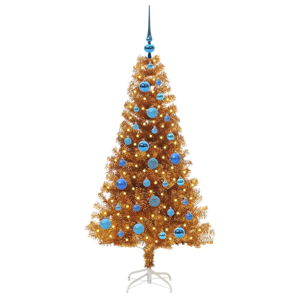 Sapin de Noël avec 150 LED avec support Doré 150 cm PET - XIOS