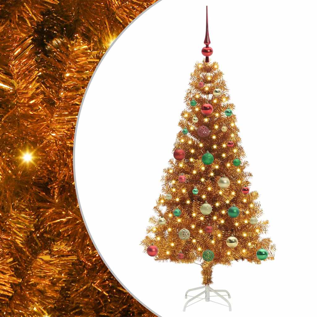 Sapin de Noël avec 150 LED avec support Doré 150 cm PET - XIOS