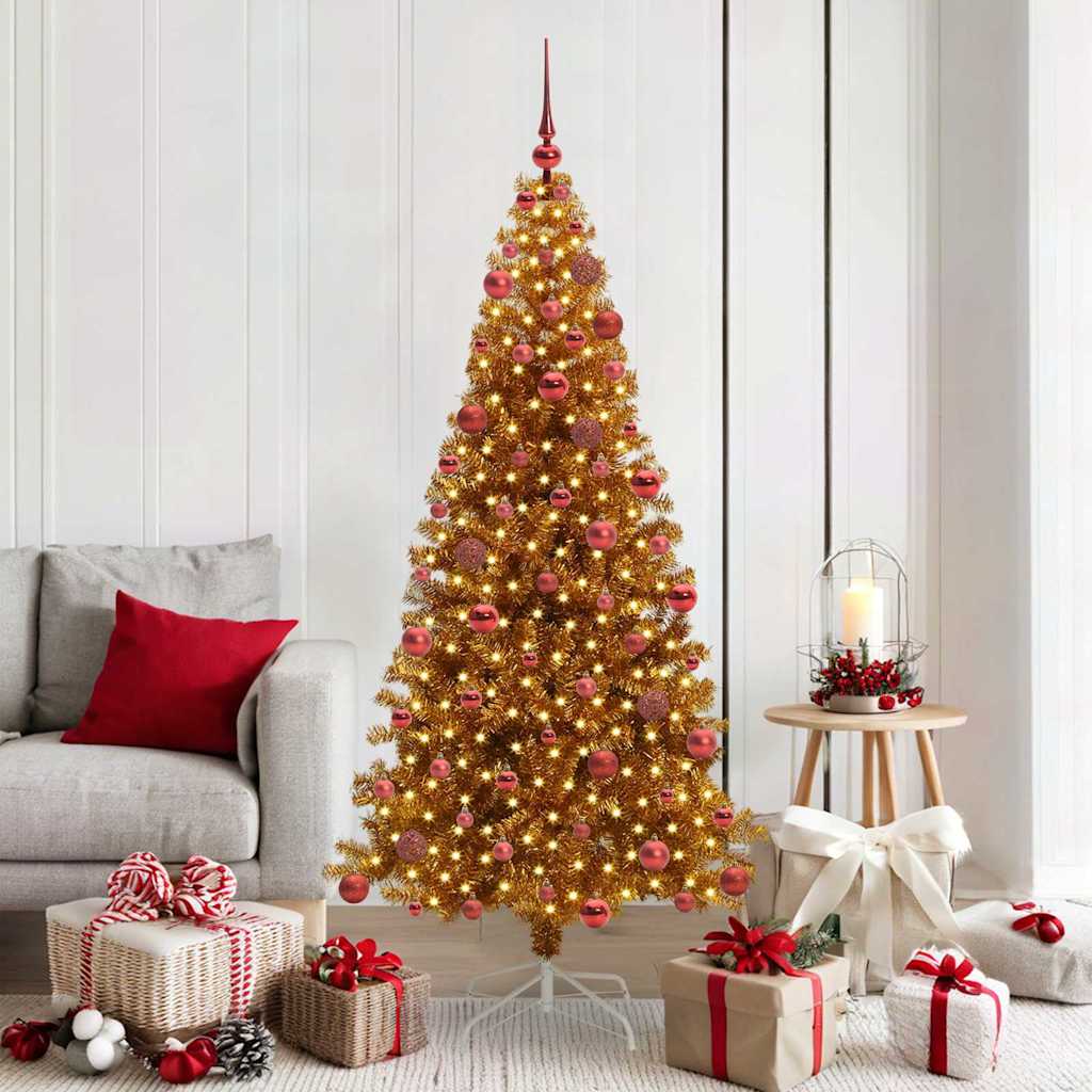 Sapin de Noël avec 300 LED avec support Doré 180 cm PET - XIOS
