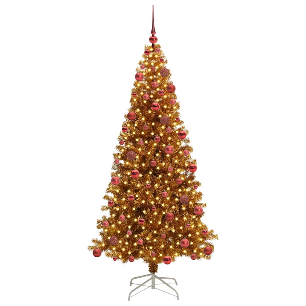 Sapin de Noël avec 300 LED avec support Doré 180 cm PET - XIOS