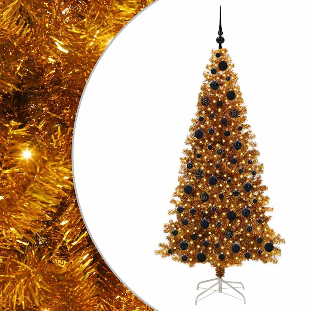 Sapin de Noël avec 300 LED avec support Doré 180 cm PET - XIOS
