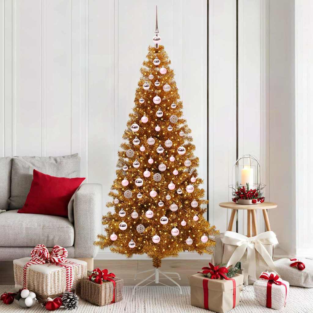 Sapin de Noël avec 300 LED avec support Doré 180 cm PET - XIOS