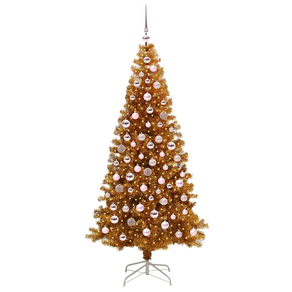 Sapin de Noël avec 300 LED avec support Doré 180 cm PET - XIOS