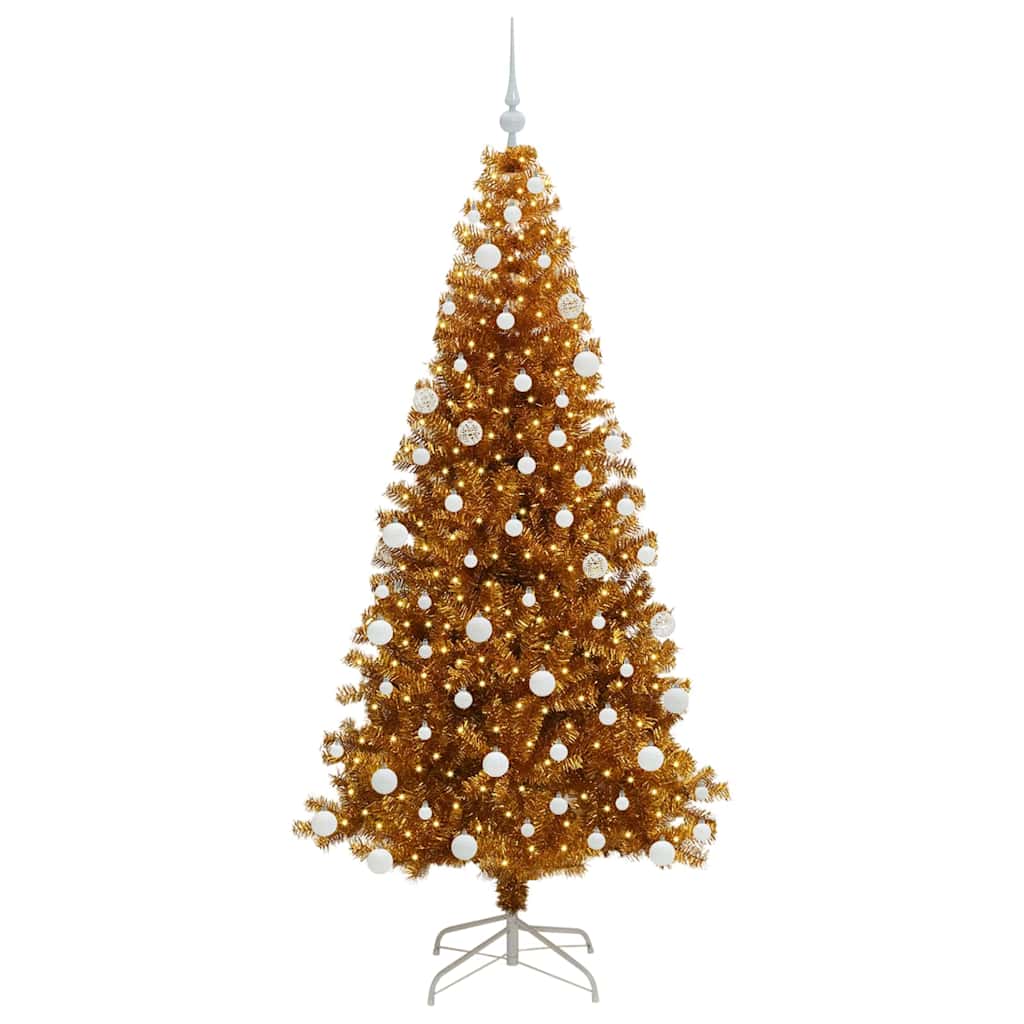 Sapin de Noël avec 300 LED avec support Doré 180 cm PET - XIOS